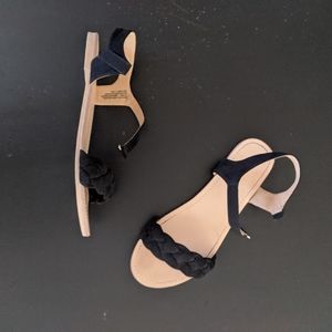 H&M Girls Black Braid Sandals